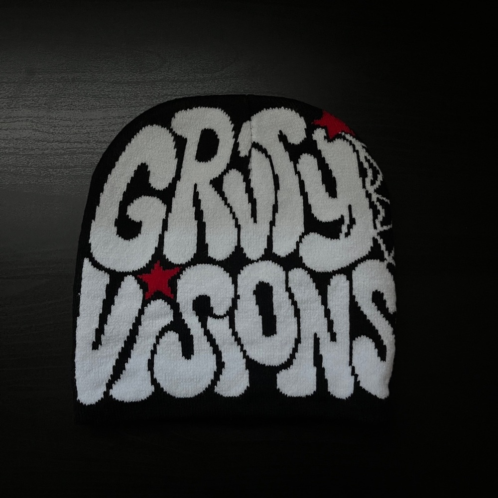 GRVTY VISIONS Y2K Graphic Beanie